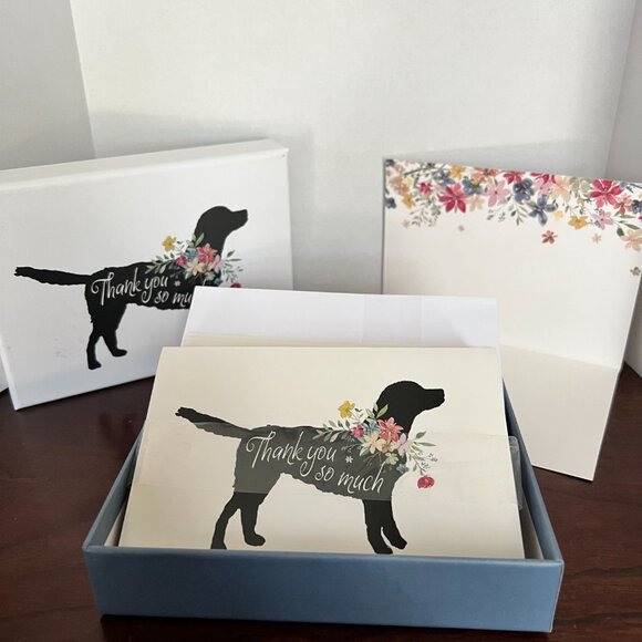 Black Lab "Thank You" Card Stationary Set (BRAND NEW IN DECORATIVE BOX!!) - Picture 2 of 6